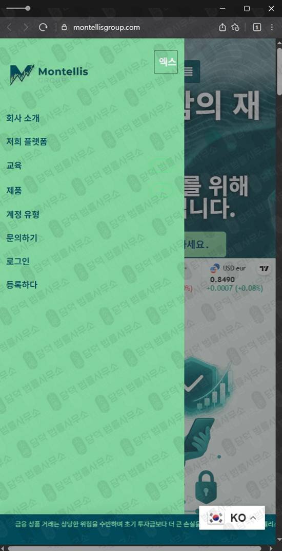 이 사진은 담덕법률사무소에서 캡쳐해둔 몬텔리스그룹추적(SNS) 관련 자료 사진입니다.