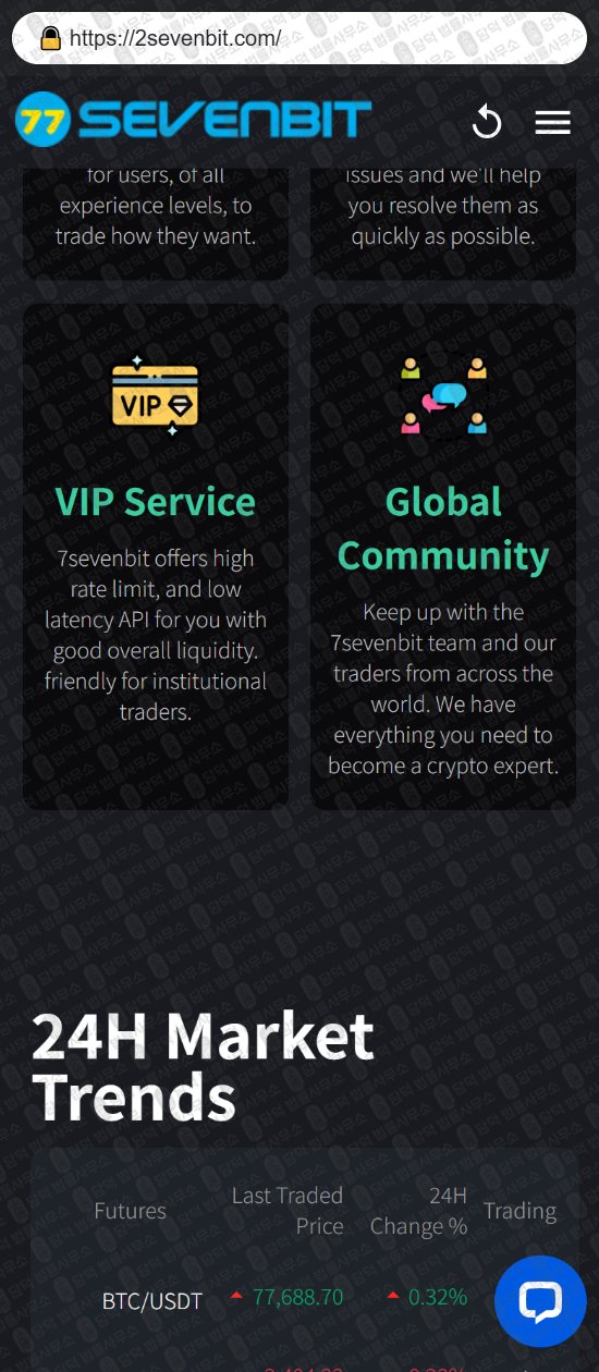 이 사진은 담덕법률사무소에서 캡쳐해둔 세븐비트(USDT) 웹사이트 캡쳐 사진이며 URL은 2sevenbit.com 입니다.