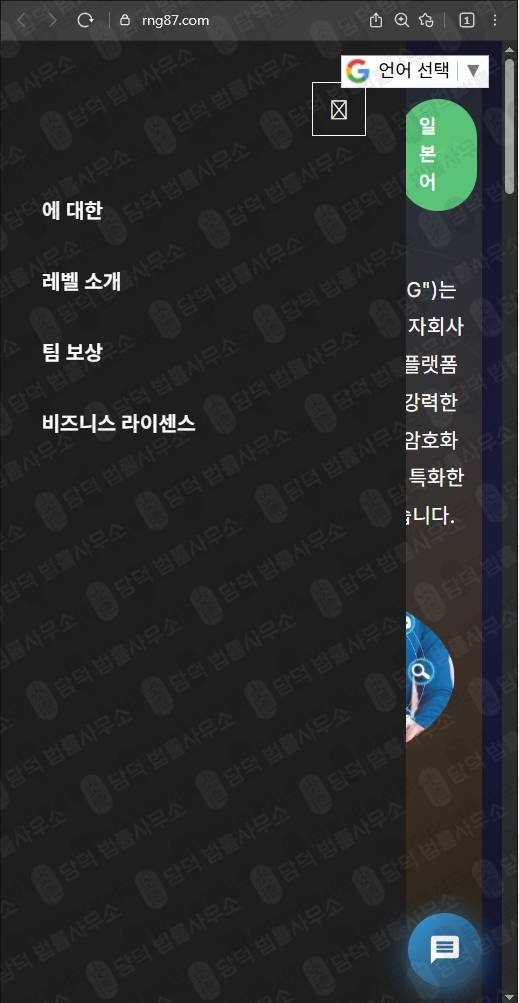 이 사진은 담덕법률사무소에서 캡쳐해둔 탐지된(AI) 웹사이트 캡쳐 사진이며 URL은 rng87.com 입니다.