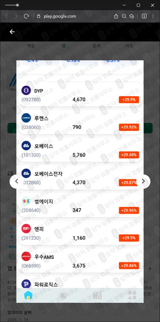 이 사진은 담덕법률사무소에서 캡쳐해둔 구글플레이앱사기추적(ATSPRO) 관련 자료 사진입니다.