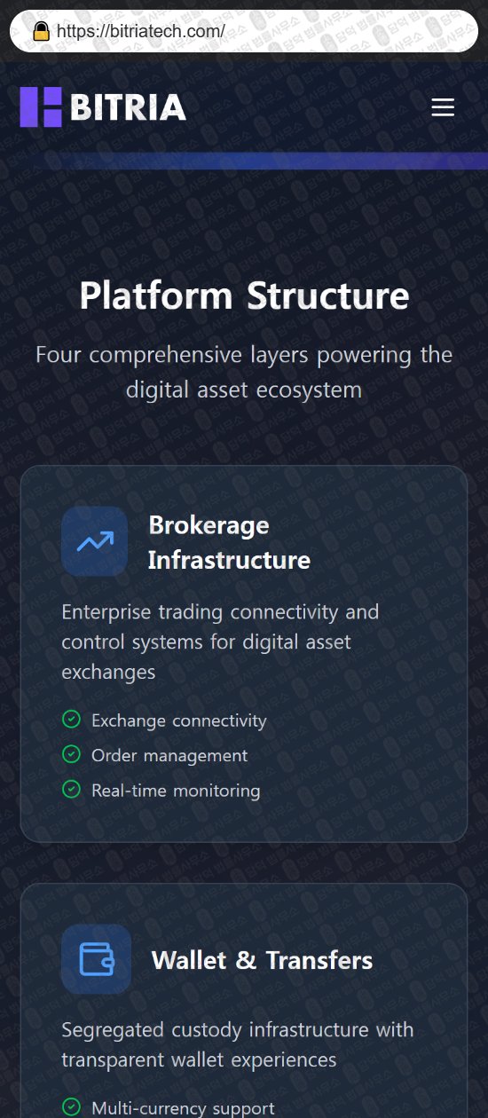 이 사진은 담덕법률사무소에서 캡쳐해둔 구글(BITRIA DATA) 웹사이트 캡쳐 사진이며 URL은 bitriatech.com 입니다.