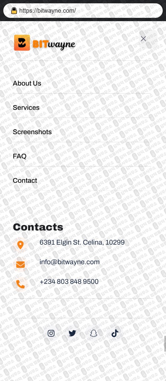 이 사진은 담덕법률사무소에서 캡쳐해둔 비트웨인(Bitwayne) 웹사이트 캡쳐 사진이며 URL은 bitwayne.com 입니다.