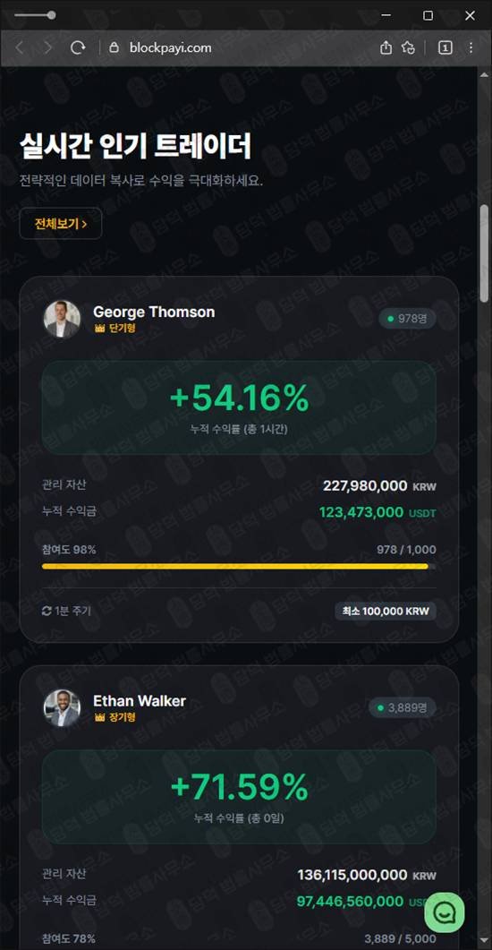 이 사진은 담덕법률사무소에서 캡쳐해둔 블록페이(BLOCK-PAY) 웹사이트 캡쳐 사진이며 URL은 blockpayi.com 입니다.