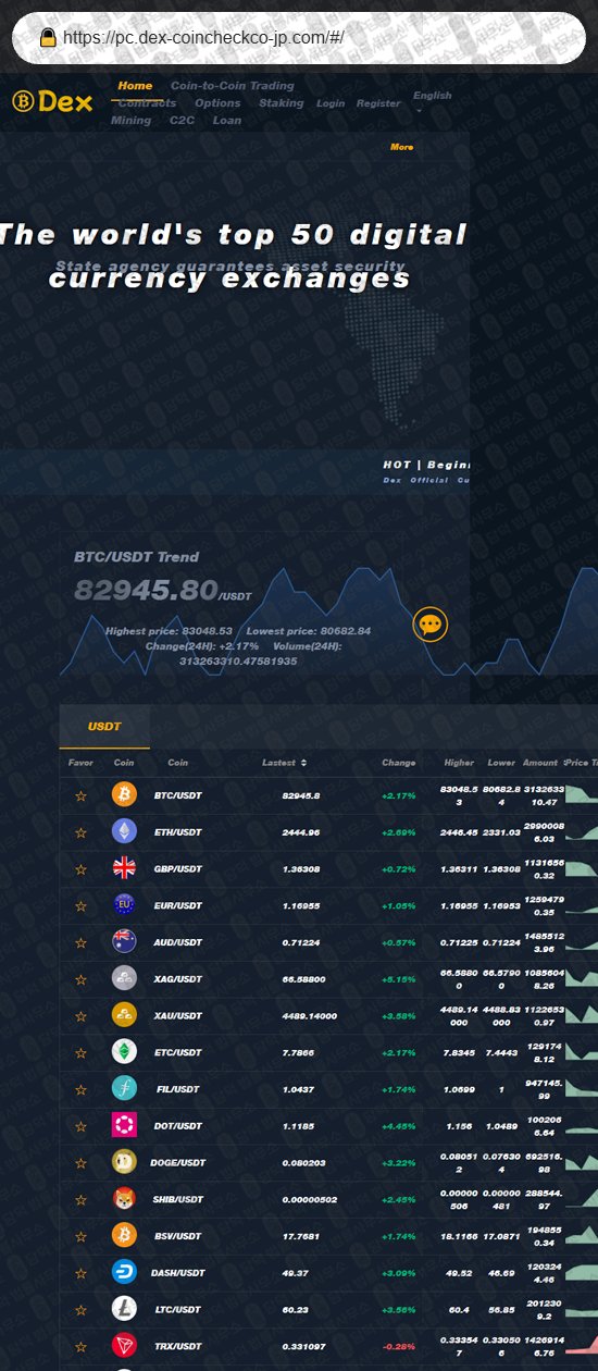 이 사진은 담덕법률사무소에서 캡쳐해둔 덱스(Dex) 웹사이트 캡쳐 사진이며 URL은 cryptopro-web3.net 입니다.