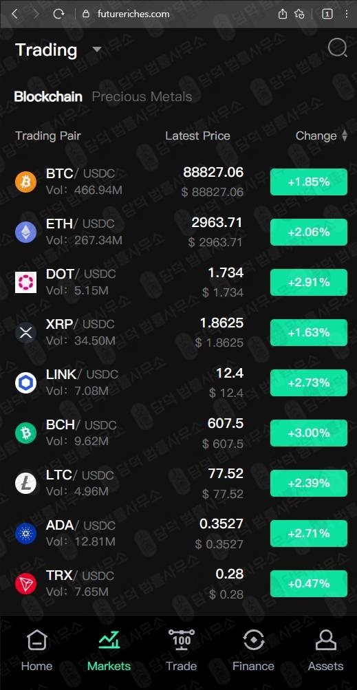이 사진은 담덕법률사무소에서 캡쳐해둔 퓨쳐골드(Future Gold) 웹사이트 캡쳐 사진이며 URL은 futureriches.com 입니다.