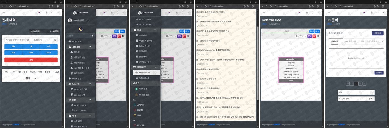 이 사진은 담덕법률사무소에서 캡쳐해둔 노드(LUMINT NODE) 웹사이트 캡쳐 사진이며 URL은 lumintnode.io 입니다.