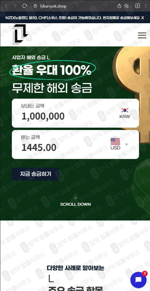 이 사진은 담덕법률사무소에서 캡쳐해둔 사업자(B2B) 웹사이트 캡쳐 사진이며 URL은 lybariyok.shop 입니다.