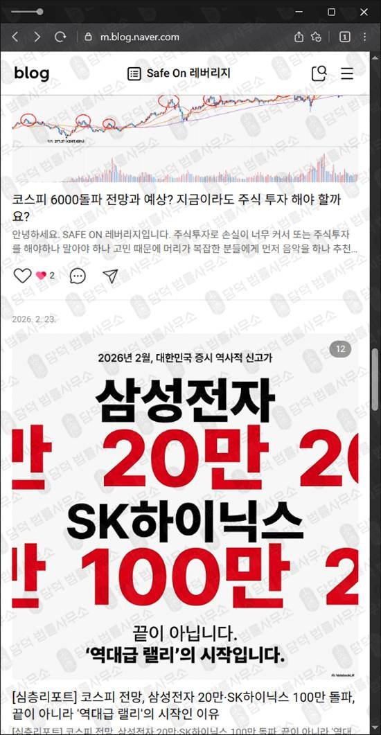 이 사진은 담덕법률사무소에서 캡쳐해둔 레버리지(Safe On) 웹사이트 캡쳐 사진이며 URL은 naver.com 입니다.