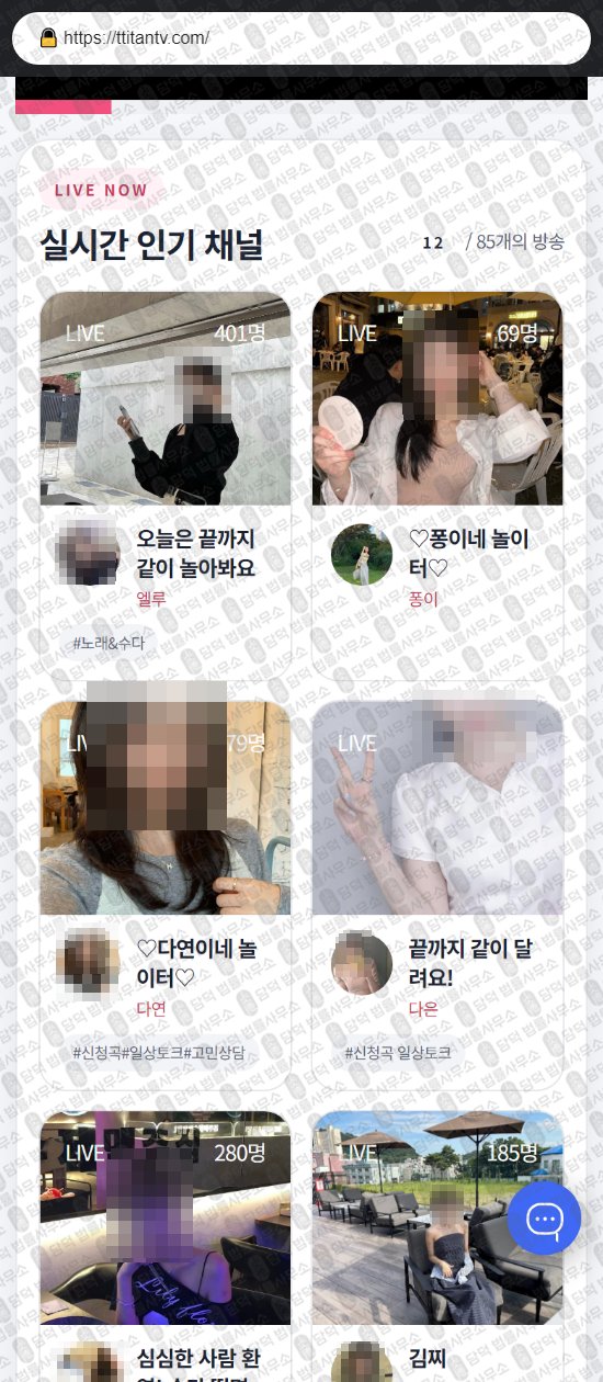 이 사진은 담덕법률사무소에서 캡쳐해둔 티탄티비(TOP) 웹사이트 캡쳐 사진이며 URL은 ttitantv.com 입니다.