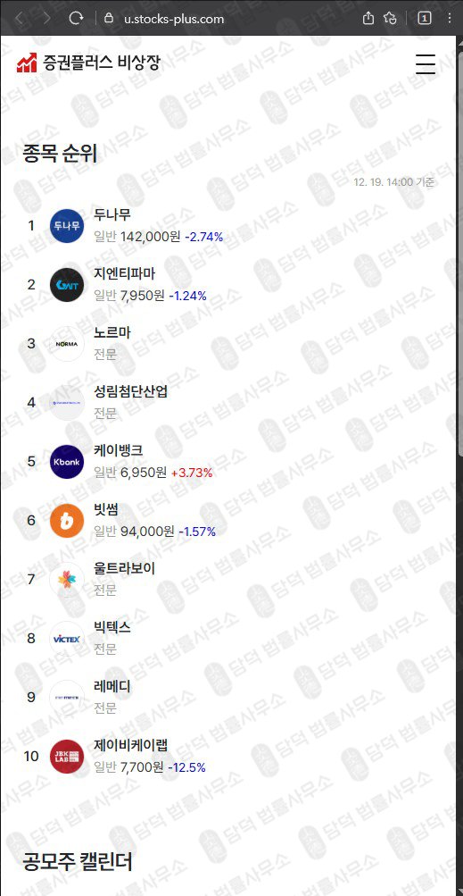 이 사진은 담덕법률사무소에서 캡쳐해둔 증권플러스(Stocks-Plus) 웹사이트 캡쳐 사진이며 URL은 stocks-plus.com 입니다.