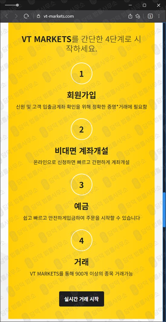 이 사진은 담덕법률사무소에서 캡쳐해둔 해외(VT MARKETS) 웹사이트 캡쳐 사진이며 URL은 vt-markets.com 입니다.